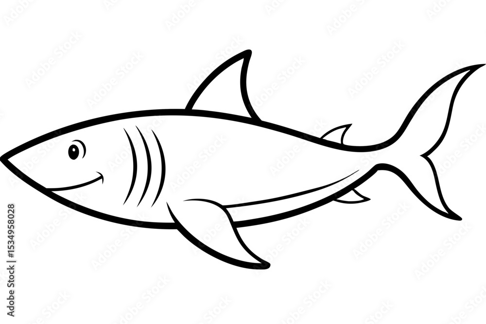 Obraz premium Minimalist Shark Vector