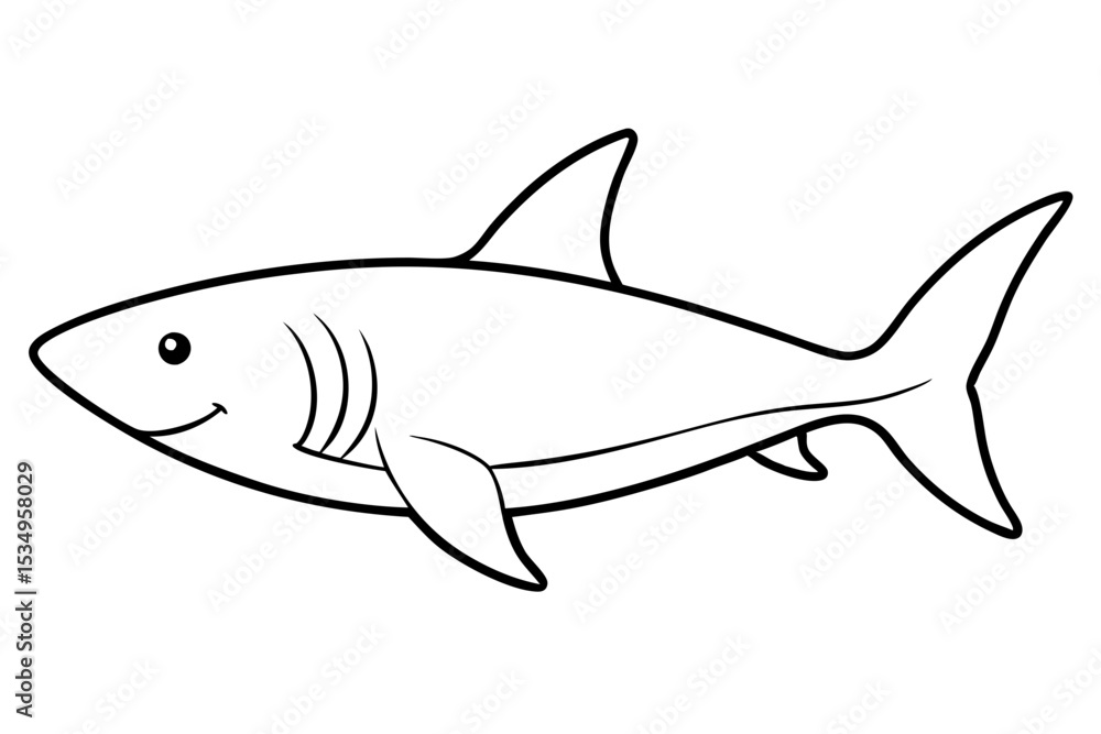 Obraz premium Minimalist Shark Vector