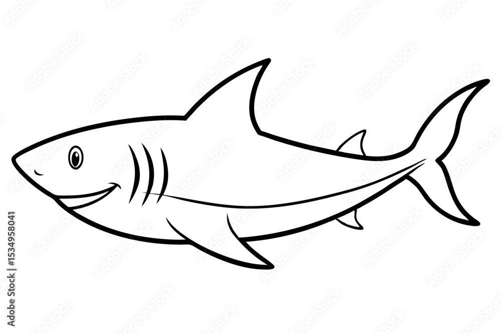 Fototapeta premium Minimalist Shark Vector