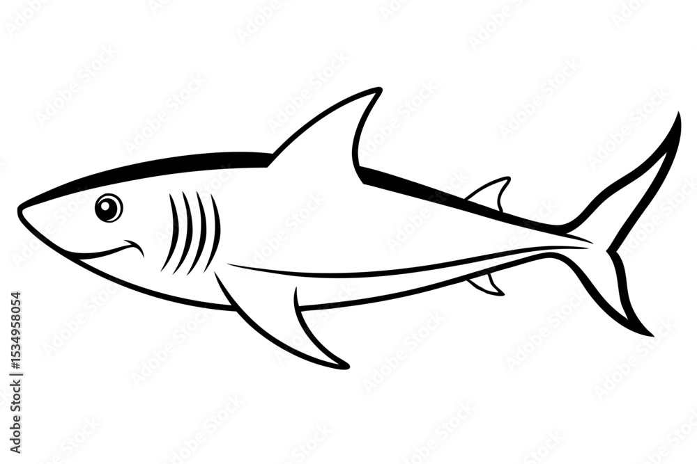 Obraz premium Minimalist Shark Vector