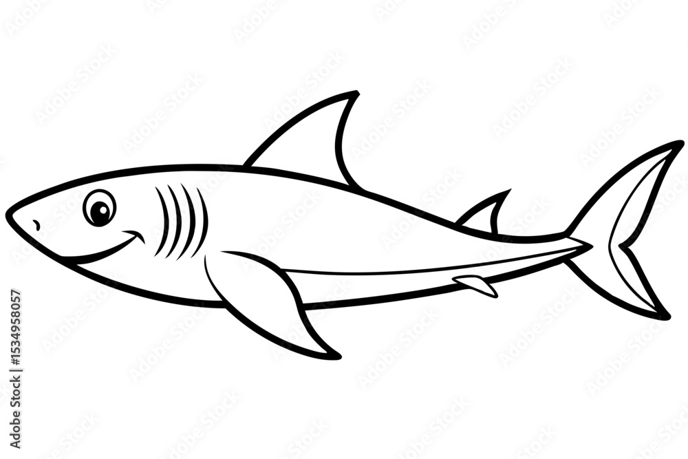 Obraz premium Minimalist Shark Vector