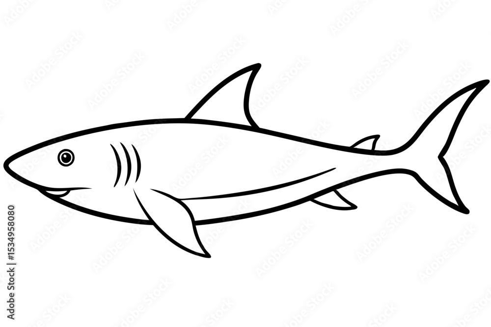 Obraz premium Minimalist Shark Vector