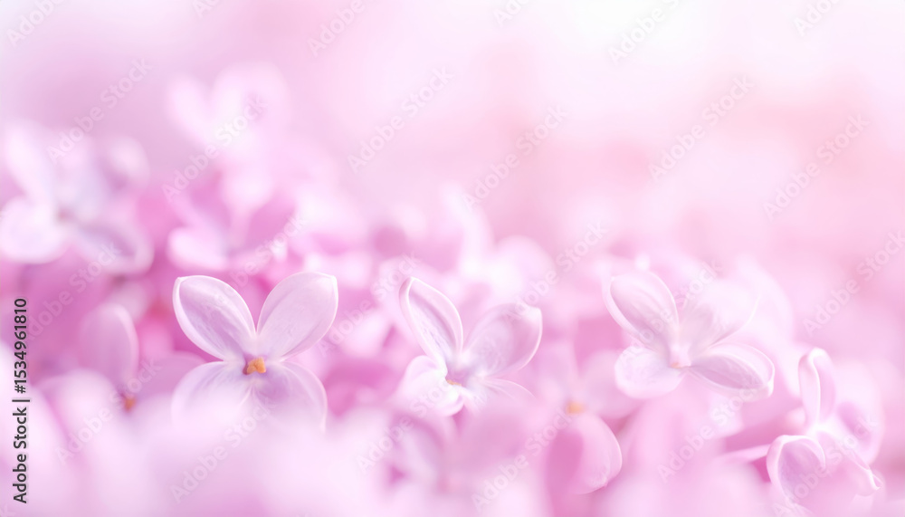 Obraz premium Softfocus closeup delicate pink lilac flower petal unfurling nature spring Softfocus closeup of delicate pink lilac flower petals unfurling creating dreamy and gentle springtime nature background