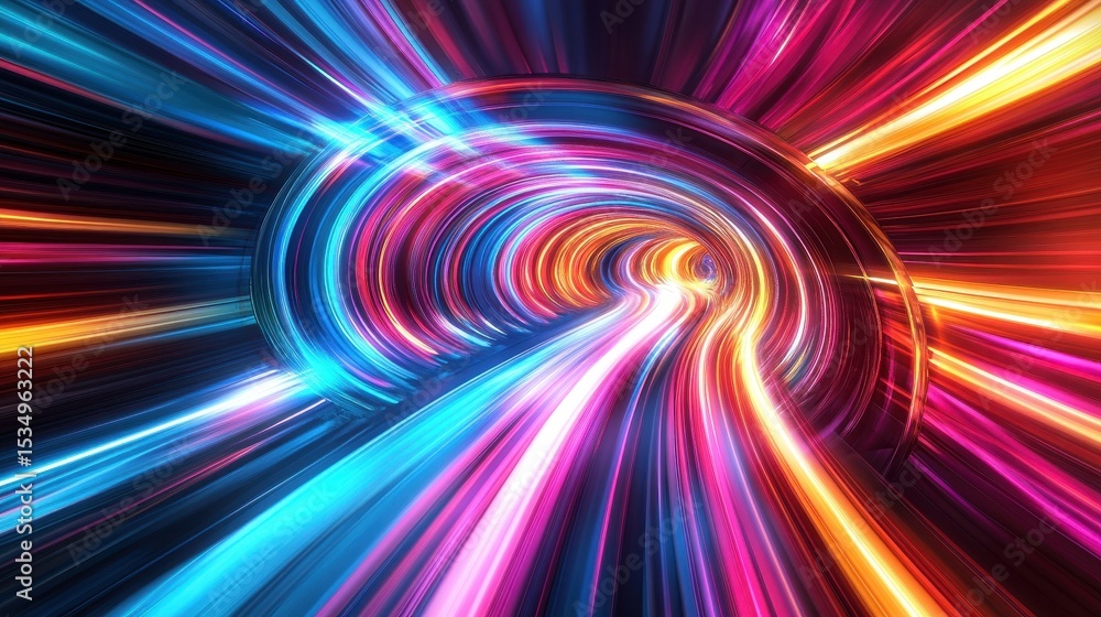 Fototapeta premium Dynamic light trails creating a vibrant motion effect.