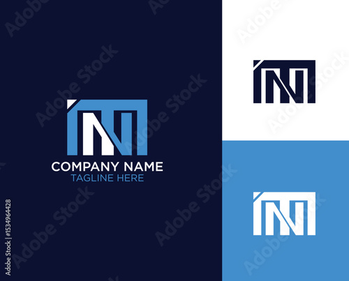 MN initial lettermark monogram logo concept
