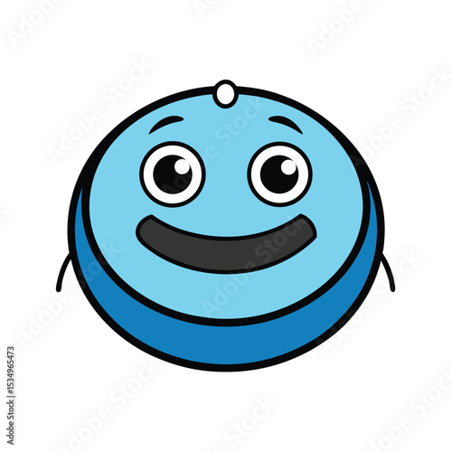 Cute Blue Robot Vacuum