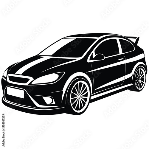 Sleek Black Sports Car Illustration Featuring Stylish Automotive Design Concepts