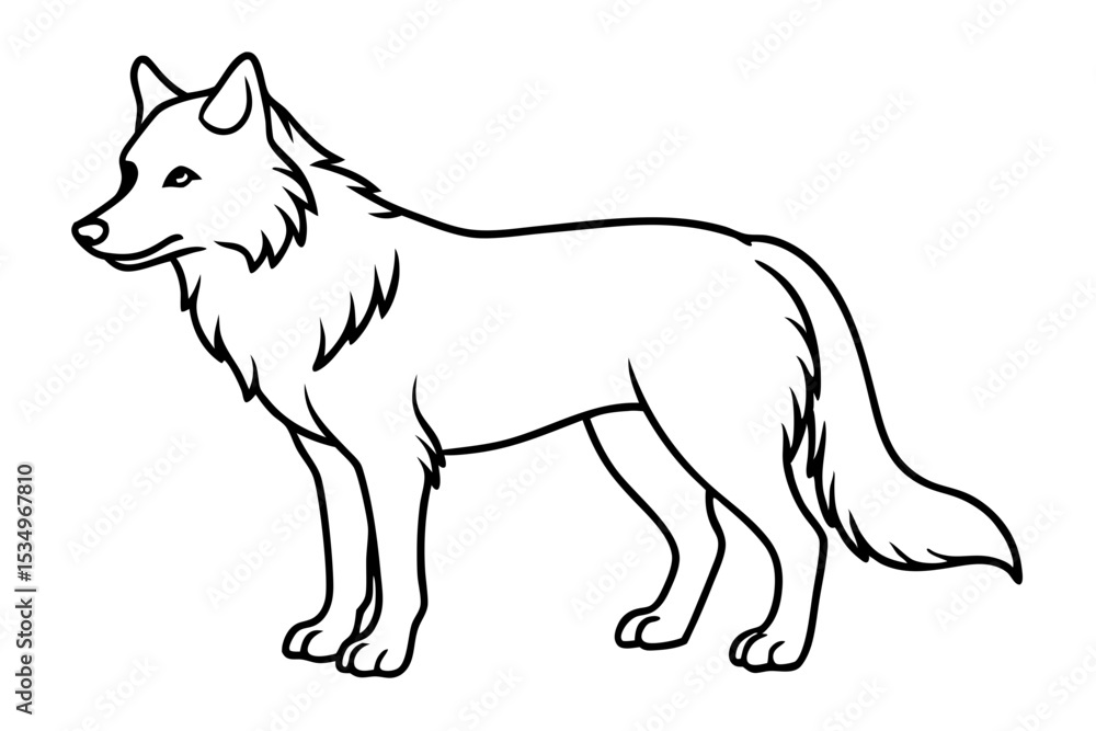 Obraz premium Wild Wolf Outline