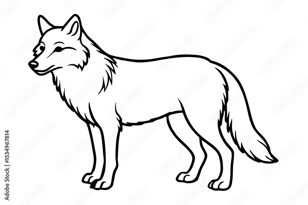 Obraz premium Wild Wolf Outline