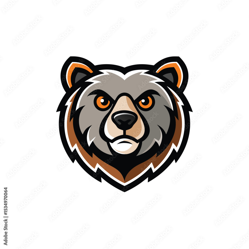 Bear Head animal logo illustration on white background Bear Head animal logo illustration on white background