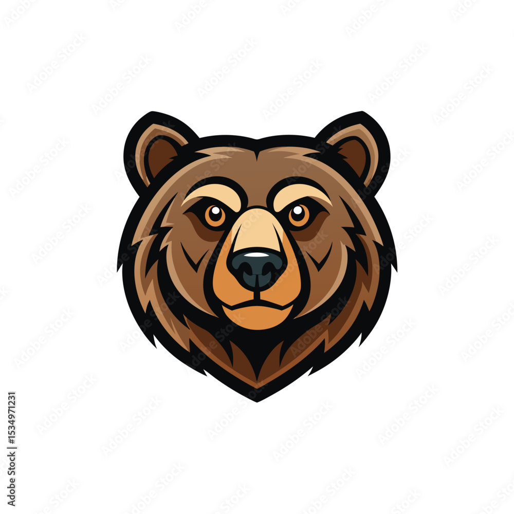 Bear Head animal logo illustration on white background Bear Head animal logo illustration on white background