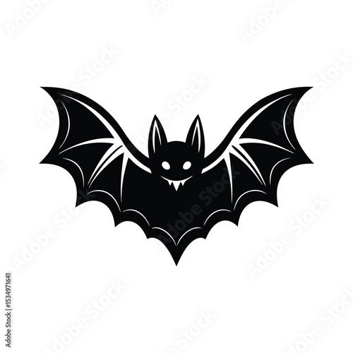 Minimal halloween bat icon vector illustration