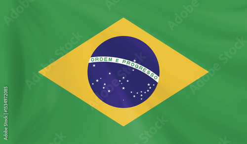 National flag of Brazil Vector graphics.