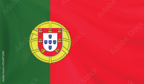 National flag of Portugal. Vector graphics.