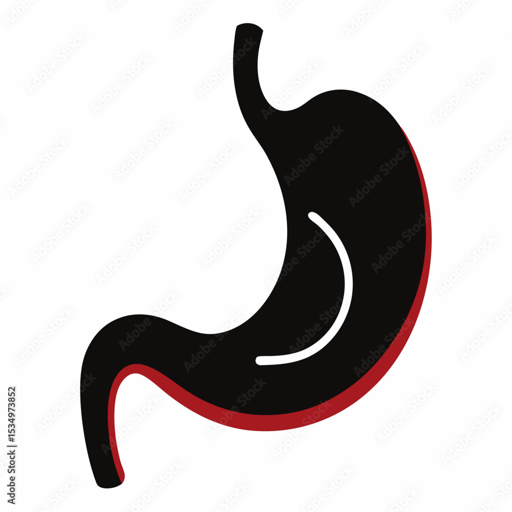 Obraz premium Stomach silhouette vector illustration