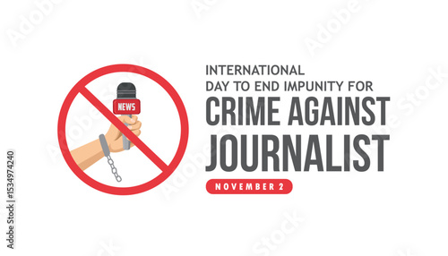 international day to end impunity for crimes against journalists vector concept design