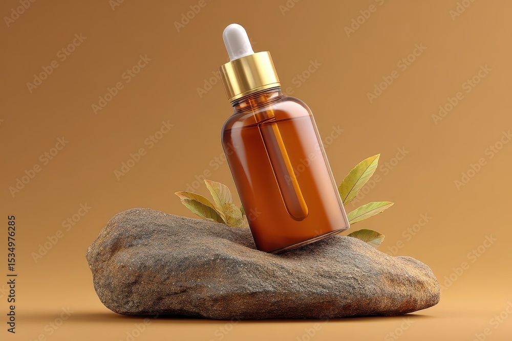 Fototapeta premium Amber glass dropper mockup