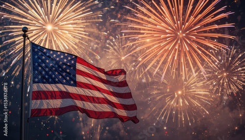 american flag fireworks