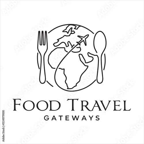World Food Travel Logo – Culinary Tourism and Global Cuisine Adventure