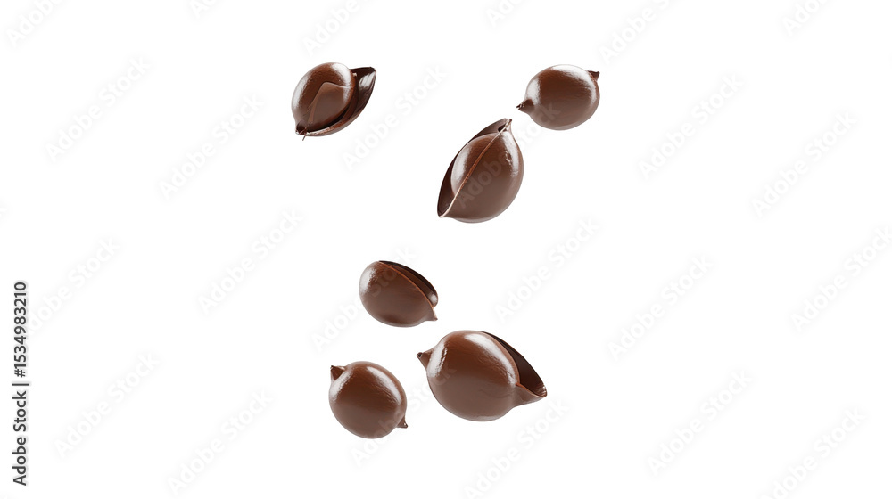 Obraz premium Delicious Macadamia Nuts Isolated on a Transparent Background Perfect for Culinary or Snack Use