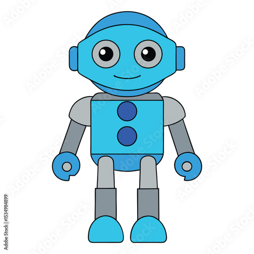 Cartoon Android  Robot Mascot Vector Illustration Design