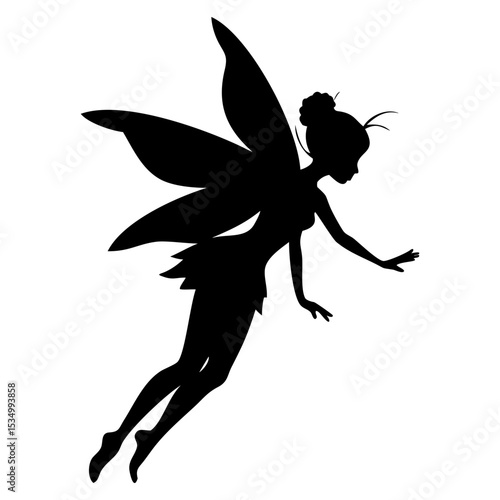 A angel full black silhouette vector illustration design