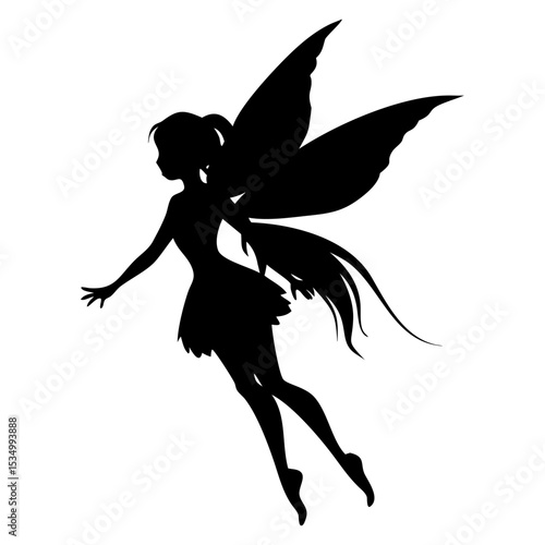 A angel full black silhouette vector illustration design