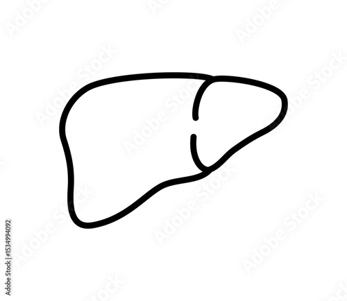 シンプルな肝臓のアイコンイラスト　ベクター
