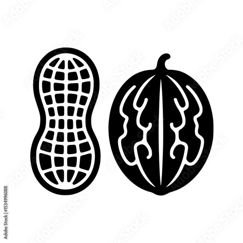 Peanut and walnut icon