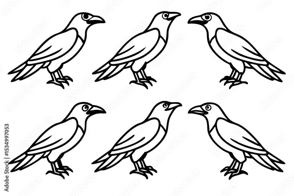 Obraz premium Raven Outline Design Collection