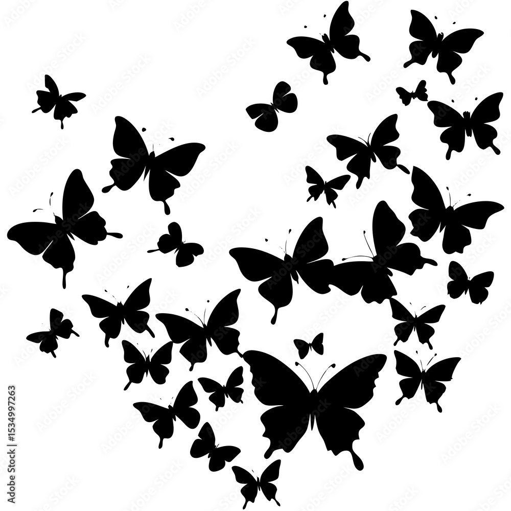 Fototapeta premium butterflies on a white background