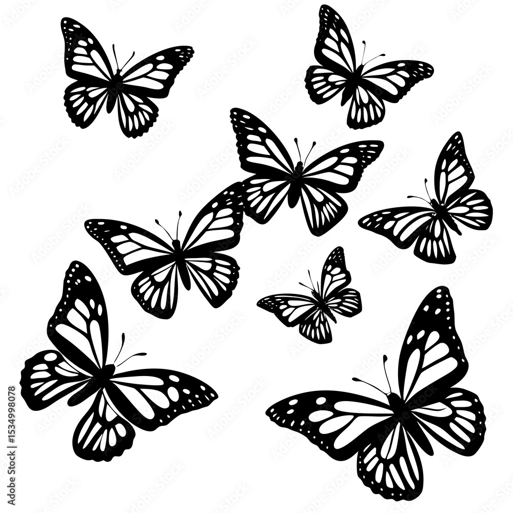 Fototapeta premium set of vector butterflies