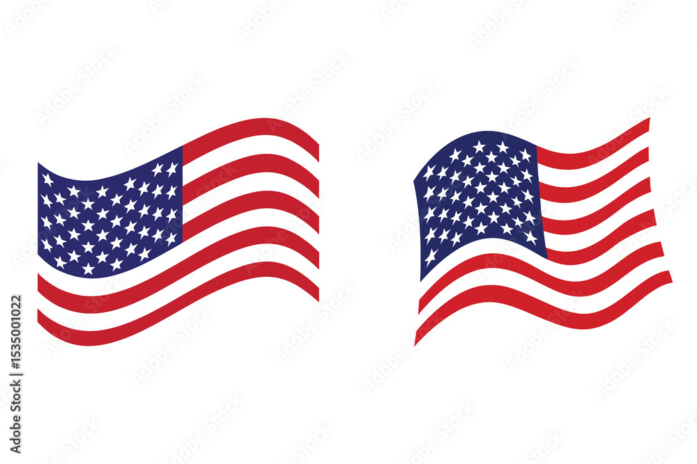 USA Waving Flag Vector Illustration Design USA Waving Flag Vector Illustration Design