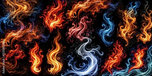 Dynamic Flame Patterns - Design Elements