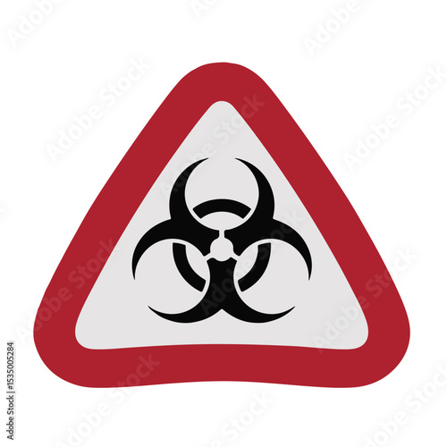 Yellow triangle biohazard warning symbol: a vector illustration signifying biological danger, risk, and toxic hazard