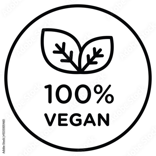 100 vegan icon simple flat icon vector symbol
