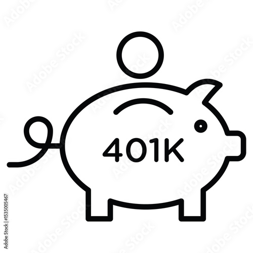 401k retirement savings icon simple flat icon vector symbol