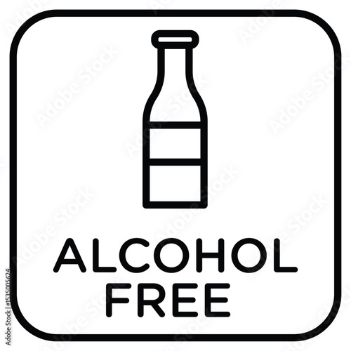Alcohol free icon simple flat icon vector symbol