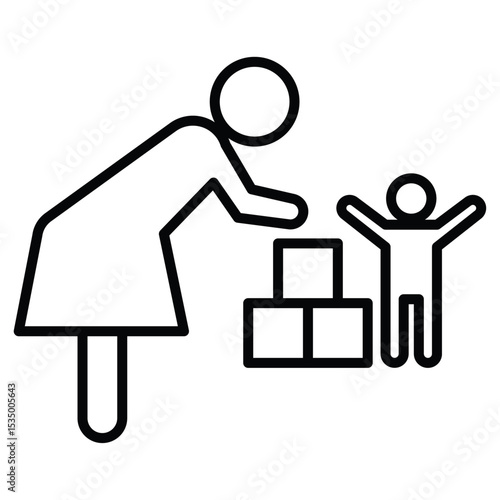 Babysitter icon simple flat icon vector symbol