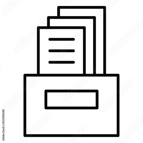 Archival box with documents icon simple flat icon vector symbol
