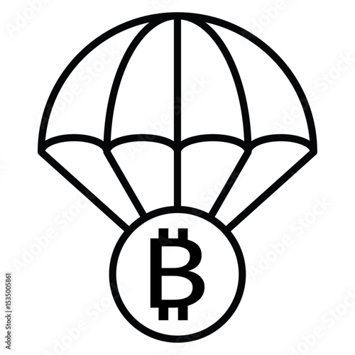 Bitcoin airdrop icon simple flat icon vector symbol