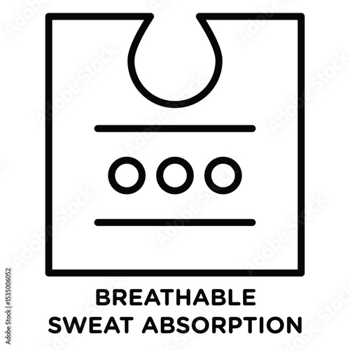 Breathable sweat absorption icon simple flat icon vector symbol