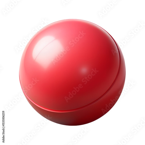Free Download A realistic 3d rendering of a glossy red sphere with plastic-style details isolated against a black background. - GFXLoad