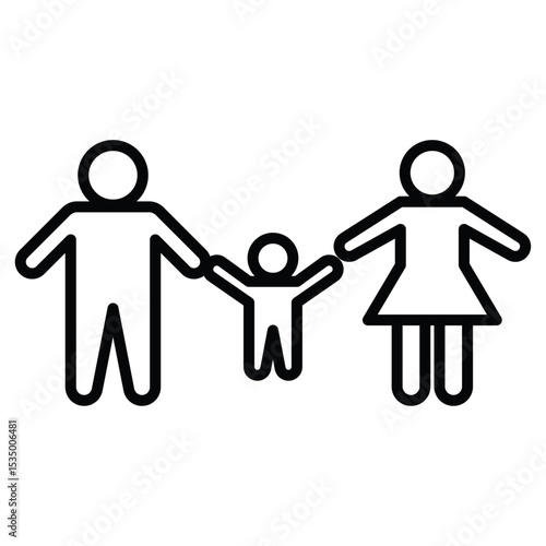 Child custody icon simple flat icon vector symbol