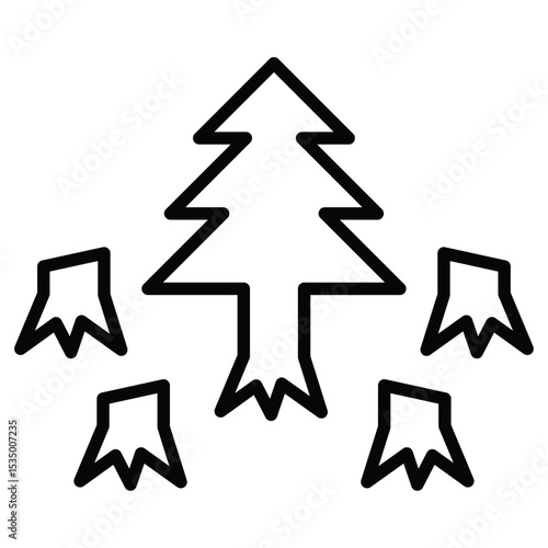 Destruction of forests icon simple flat icon vector symbol