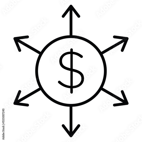 Diversified investment icon simple flat icon vector symbol