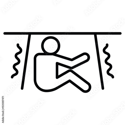 Earthquake safety place icon simple flat icon vector symbol