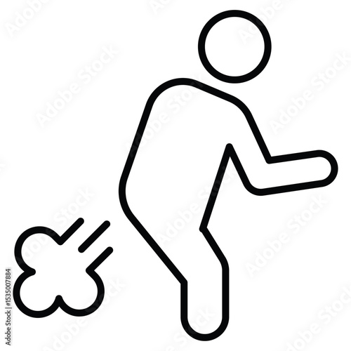 Farting icon simple flat icon vector symbol