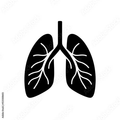 lungs icon on white background  .svg