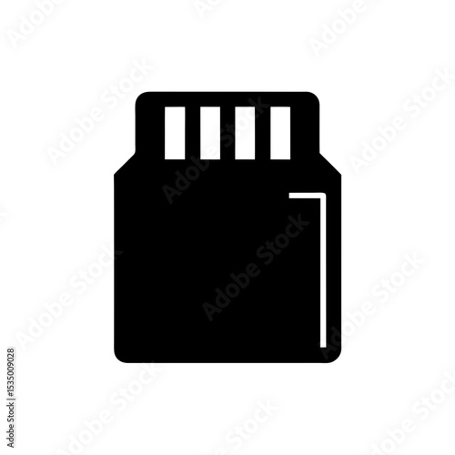 micro sd card icon on white background  .svg